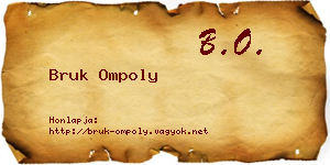 Bruk Ompoly névjegykártya